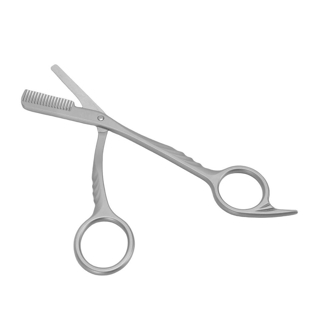 2 in 1 Eyebrow Scissors with Comb Ergonomic Handle Stainless Steel Brows Trimmer for Men Women