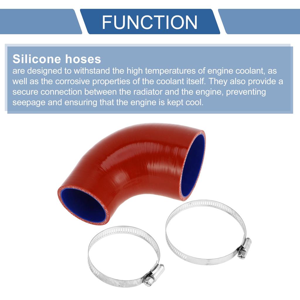 X AUTOHAUX Silikonschlauch, Verschiedener Durchmesser, 90°-Bogen, 4-lagig verstärkt, Druckbeständig, Langlebig,