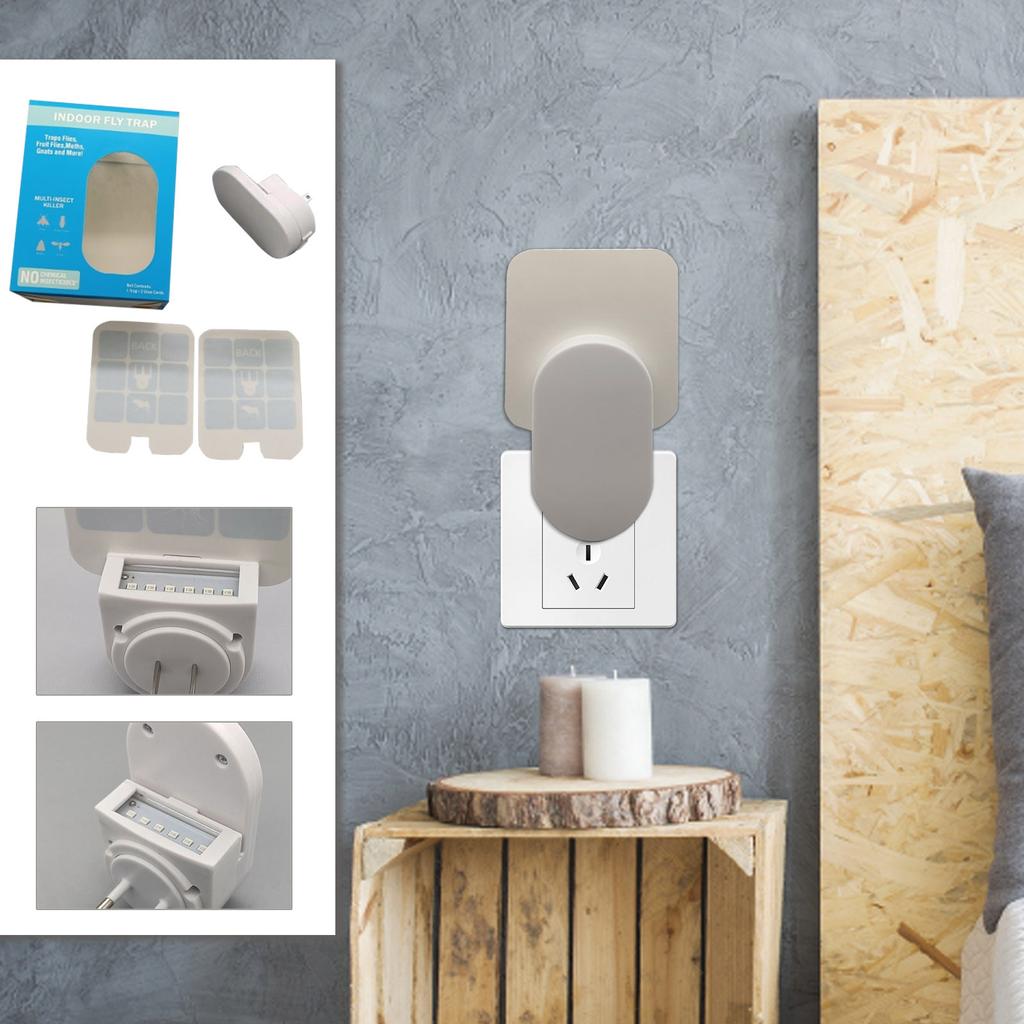 Indoor Insert Flytrap For Catching , Moths, Gnats And Other Flying Mosquito Trap, Attract Mosquito Trap, Indoor,– 1 Flytrap + 2 Adhesive Cards