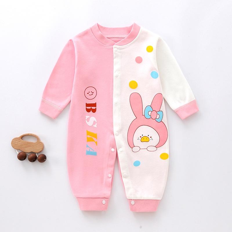 Kjemmet bomull babybody langermet spedbarns jumpsuit dyre-romper unisex termisk undertøy trykknapplukking myk nyfødt onesie vinter varmt antrekk