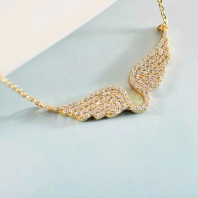 Jewelr Engelsflügel Halskette Kette Frauen Schmuck Mode Geschenk Zirocns Engel mit Flügeln Halskette