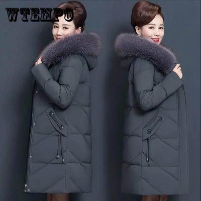 Μπουφάν μεσαίου μήκους με βαμβακερή επένδυση Γυναικείο μπουφάν με επένδυση Mother Μεσήλικες και ηλικιωμένες Μεγάλο μέγεθος Φθινοπωρινό και Χειμερινό μπουφάν Φαρδύ και χοντρό