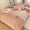 4PCS/set Thick Solid Color Velvet Duvet Cover Winter Warmth Bedding Set Double Quilt Cover Twin Queen King Comforter Cover