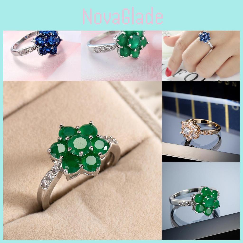 Crossborder Fashion Jewelry Ring With Colorful Zirconia And Gold Plating For Women