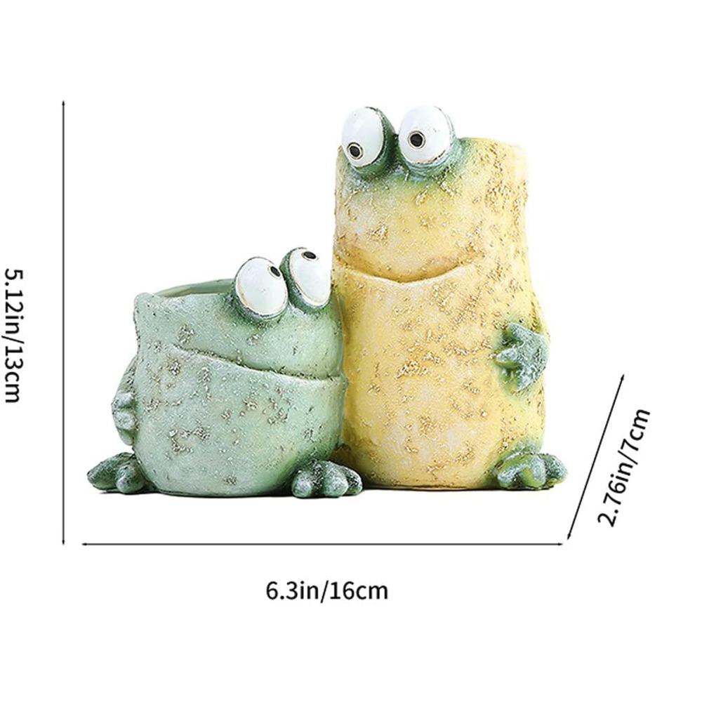 Cartoon Frog Flower Container Cute Frog Succulent Pot Small Frog Planter Ornament for Indoor Plants