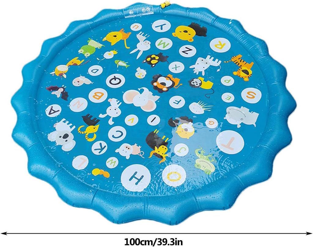 Square PVC Pet Sprinkler Pad Outdoor Water Play Mat