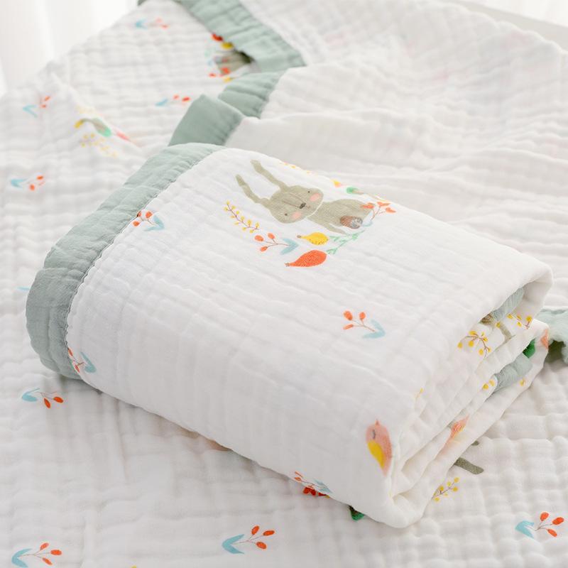 Baby Cotton Gauze Bath Towel Six-Layer High-Density Seersucker Children'S Quilt Baby Children'S Bath Towel Lunch Break Small Bag Towel
