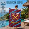 Custom Name Beach Towel hammer Crest Microfiber Beach Towel, Lightweight for Summer Travel, Swimming Pool Fan Birthday Gift