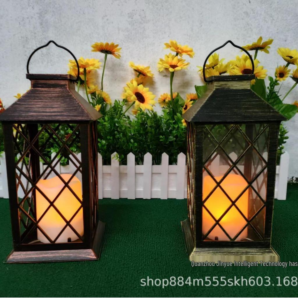 Solar LED Candle Lantern - Hollowed Plastic Design