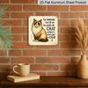 2D Flat, 1pc Interesting Vintage Aluminum Cat Plaque, Home Is Where Cat Hair Sticks To Everything Except The Cat, Rustic Cottage Decor, Suitable for