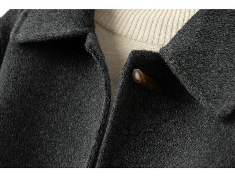 Women's Double-Faced Wool Cashmere Lapel Coat - 2025 Autumn/Winter Petite Edition