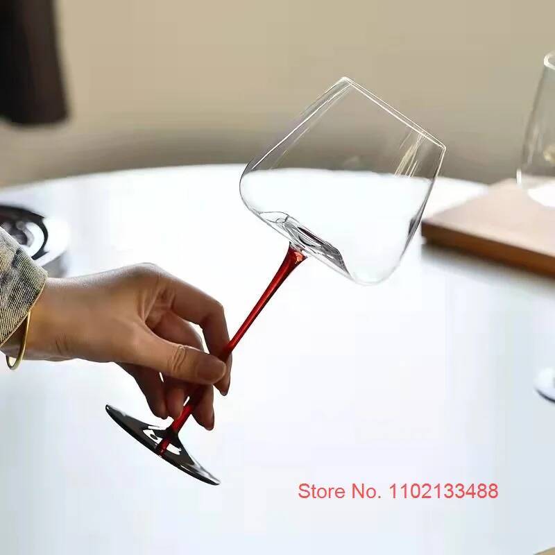 2 Pcs Globlet Wine Glass Black Tie Bordeaux Austria Style Crystal Wineglass Wedding Party Red Wine Cup Burgundy Champagne Flutes