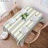 One Light Green Contrasted with Light Beige Striped Printed Tablecloth, Perfect for Parties, Picnics and Camping.xzj
