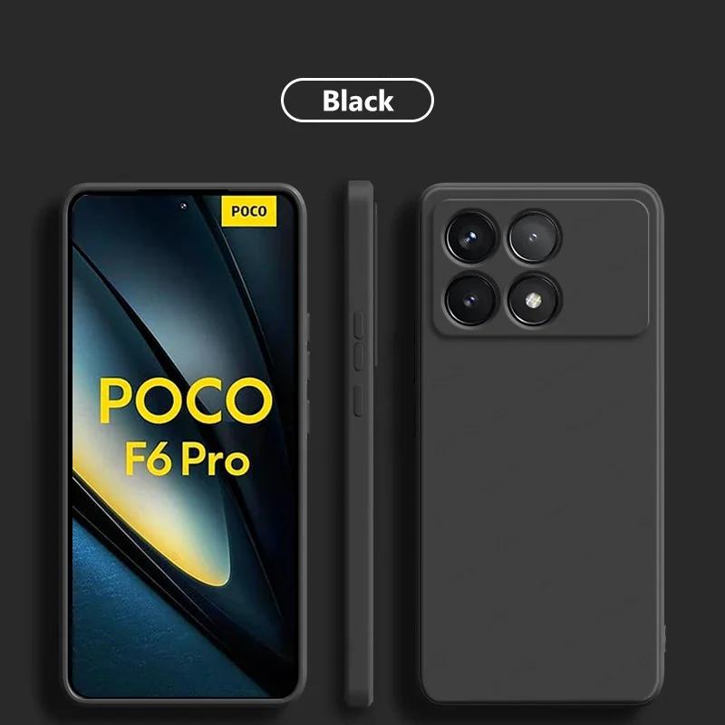 

Чехол Poco F6 Pro Роскошный оригинальный жидкий силиконовый мягкий чехол TPU для Xiaomi F6Pro Чехлы для телефонов PocoF6 Pro For Poco F6 Pro чёрный