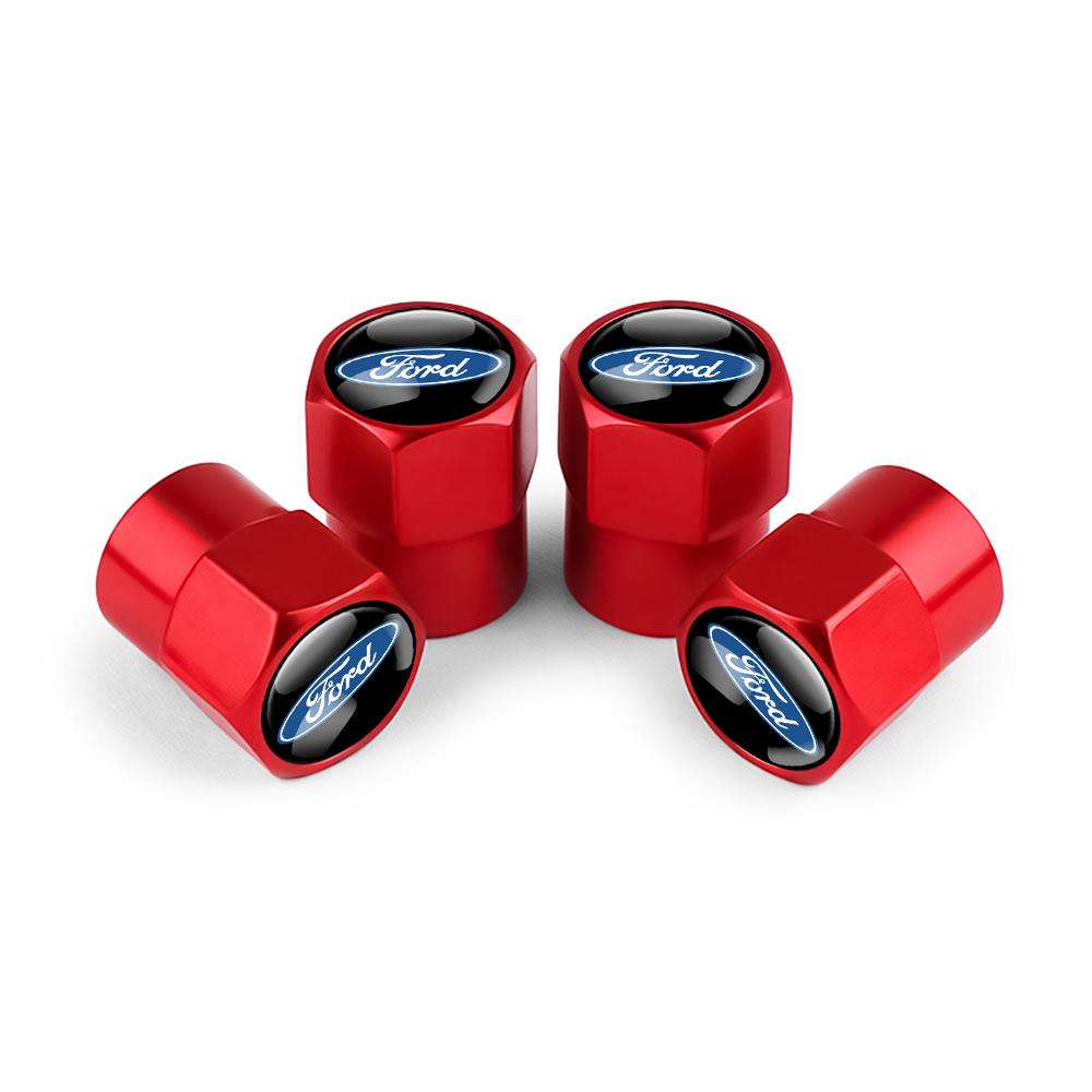 For Ford Ranger T6 PX4Pcs/set for Ford Mustang Focus 3 2 Transit Edge Fiesta Escape Kuga Mondeo Fusion Car Wheel Tire Valve Caps Air Stem Dust Covers