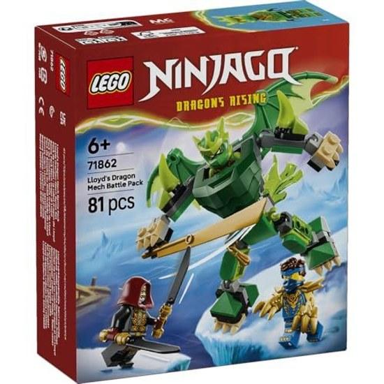 LEGO Ninjago Lloyds Dragon Mech Suit Battle Pack 71862 Toy Boys Girls Toys Birthday Present Blocks Educational 6 Years Old 7 8 9 Robot Role Play 81