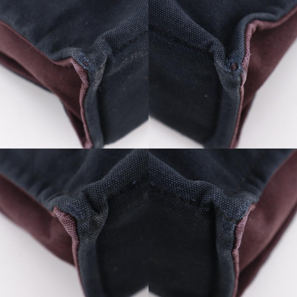 HERMES Fourre ToutPM Handbag Black / red cotton unisex Used