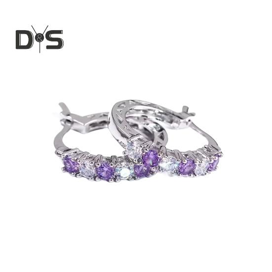 Stříbrné kruhové náušnice pro ženy s kubickým zirkonem, kruhové náušnice pro dárky ke Dni matek, výročí, narozeninám