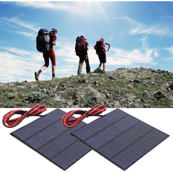 Hilitand 2Pcs DC 12V 150mA Solar Panel Mini Solar Battery Module with 1m Cable DIY Polysilicon Solar Cell Charger