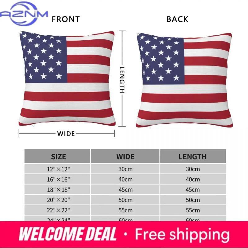 Usa Australia Flag Print Cushion Cover Super Soft Short Plush Pillow Covers 45*45 Throw Pillow Case Sofa Home Decor Pillowcase
