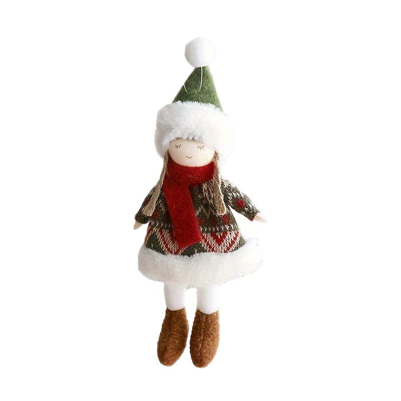 1PC Christmas Decoration Elk Santa Snowman Cute Cartoon Fabric Doll Small Doll Pendant Plush