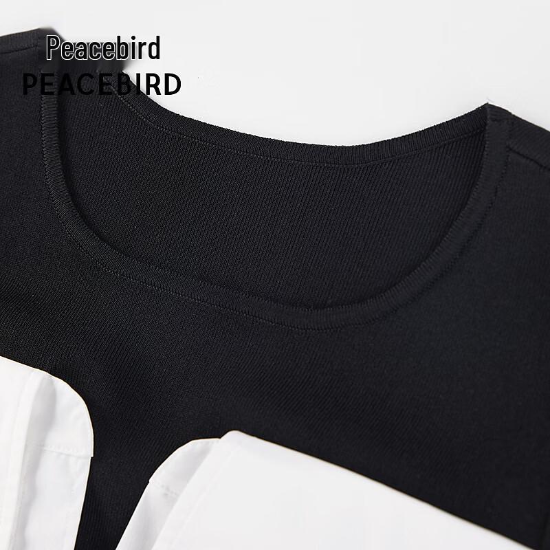 Peacebird Women's Spliced Long Sleeve Top