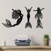 Wrought Iron Fish Wall Art Outdoor Garden Fence Decor Metal Animal Mural for Living Room Balcony Indoor Home Gift