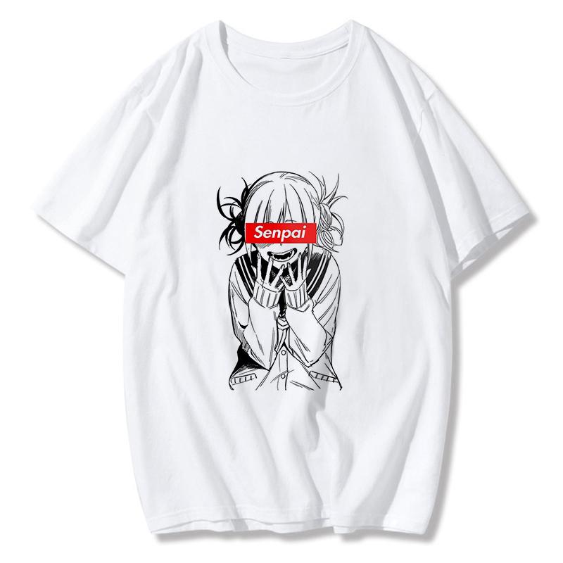 

Kawaii Anime Summer Harajuku Fashion Women T Shirt Funny Print Harajuku O-Neck Top Tees Streetwear Casual Female Tshirts XXXL білий