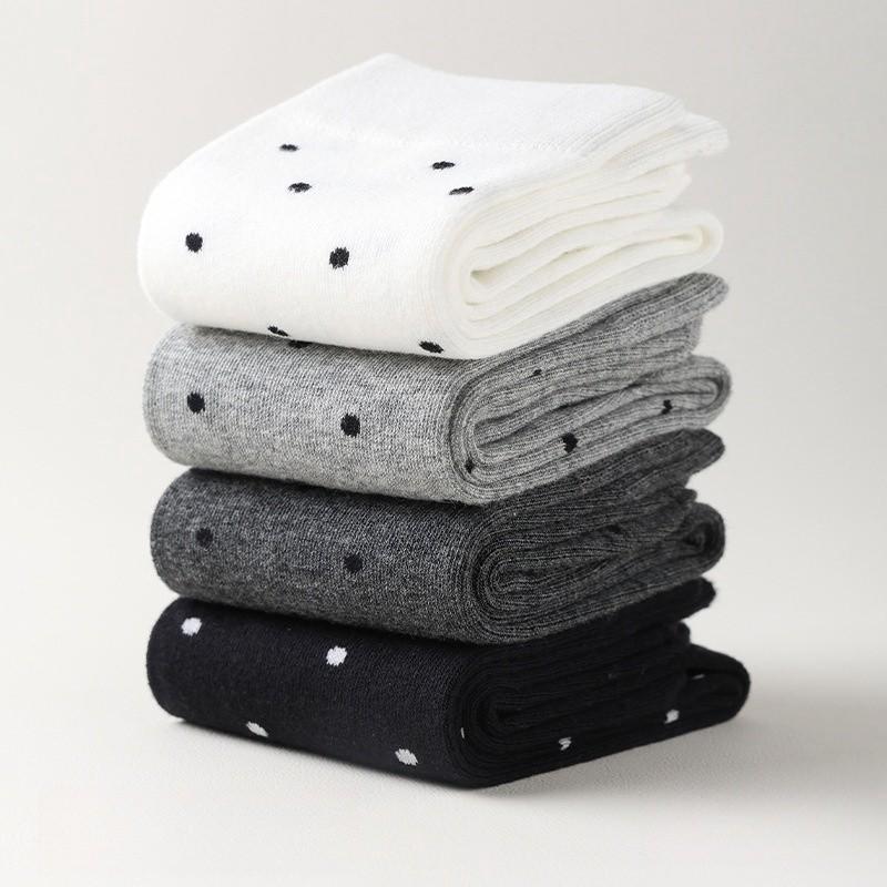 Polka Dot Socks Children's Trendy Polka Dot Mid Tube Socks Straight Board Cotton Socks Spring and Autumn Japanese Pile Socks Women's Socks
