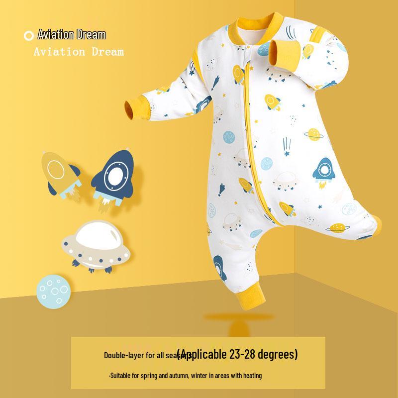 

IDBABY Бавовняний спальний мішок для немовлят з розділеними ніжками – Всесезонний дизайн проти здригання та проти перекидання для весни та осені. M (Recommended Height 80-95CM)