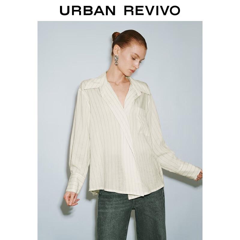 UR Women's Color Block Stripe Long Sleeve Button-Up Shirt