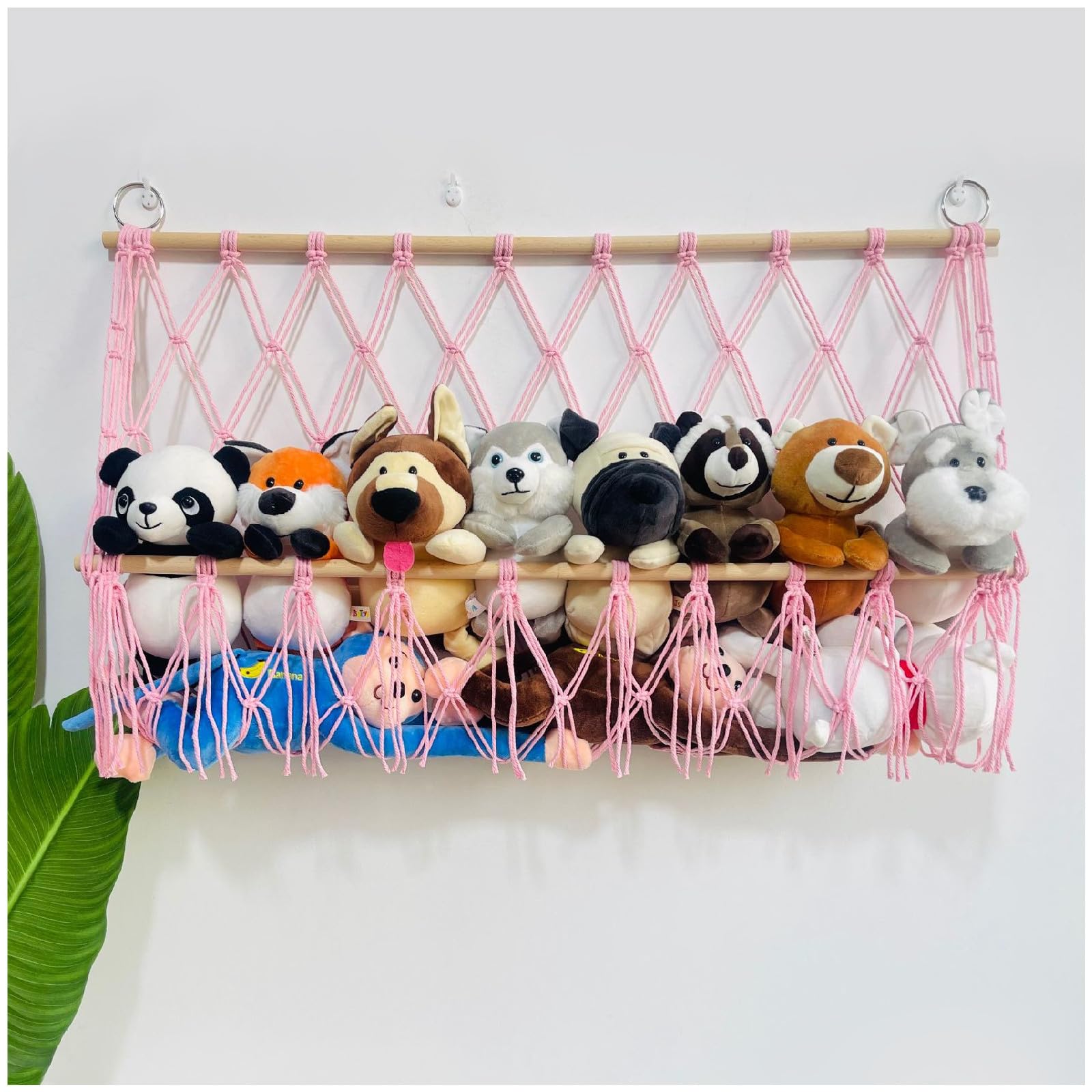 VICHE CATT Plush Toy Storage Hammock Hanging Storage Shelf Display Storage Stylish Wall-Mounted Pink 4890₽