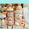 Capybara Kids Insulated Water Bottle With Stainless Steel Straw For School And Travel