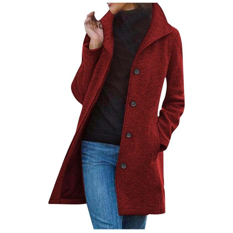 Autumn and winter orders surge thickened woolen women's coat medium and long quality coat wish