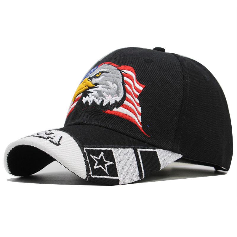 Eagle Embroidered Baseball Cap American Flag Cap Shade Letter Curved Brim Shade