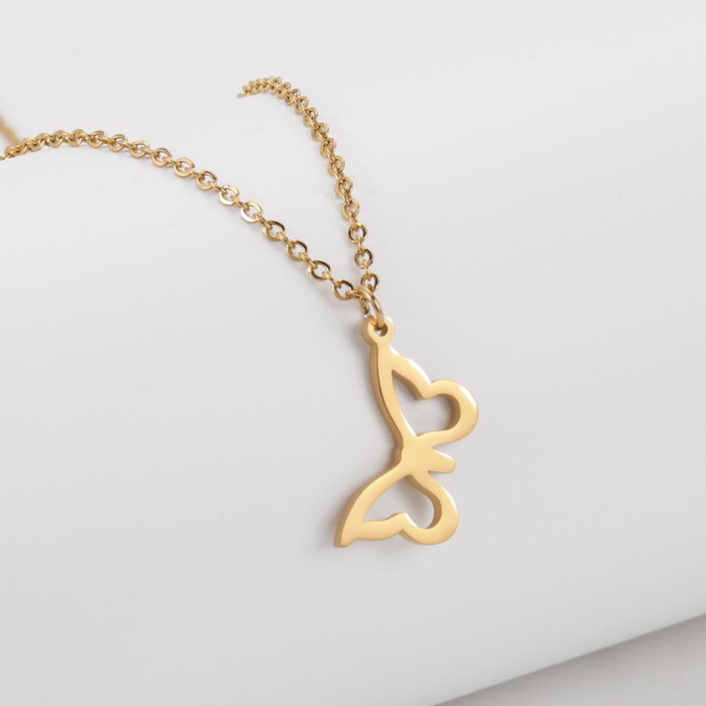 Cazador Korean Stainless Steel Butterfly Pendant Necklace Trendy Gold Color Chain Necklaces For Women Jewelry Gifts New 2026