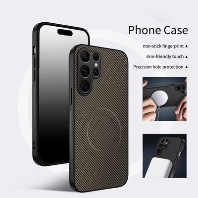 Luxuriöse Matte Carbonfaser-Textur Für Magsafe Magnetisches Kabelloses Laden Handyhülle Für Samsung Galaxy S26 Ultra Plus Rückseite