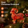 2D Flat Goat Hanging Ornament Acrylic Artificial Rhinestone Goat Pendant Simulation Shining Christmas Tree Ornament