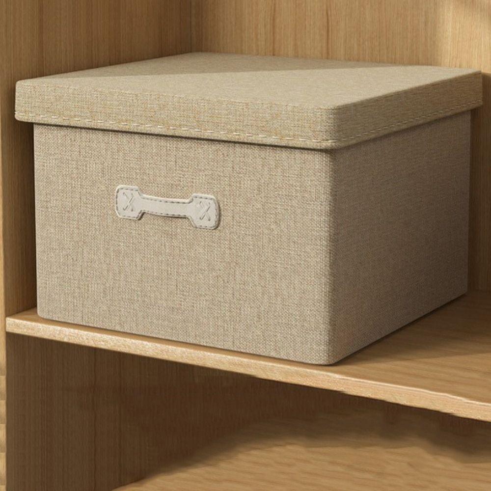 Cotton Linen Fabric Storage Box Drawer-type Covered Organization Box  Sundries Storage