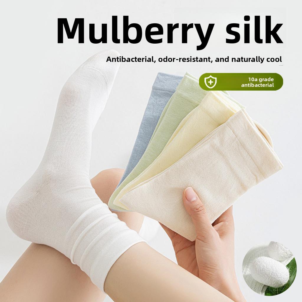 Silk Stockings for Girls, Mid-length Summer and Spring Style, Trendy Pile-up Style, Suitable for High School Girls with Long Stockings.