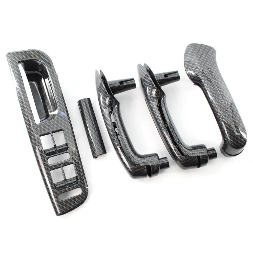Front Rear Left Right Door Black Pull Grab Handle VW Bora Golf 4 MK4 for Jetta Carbon Fiber Style