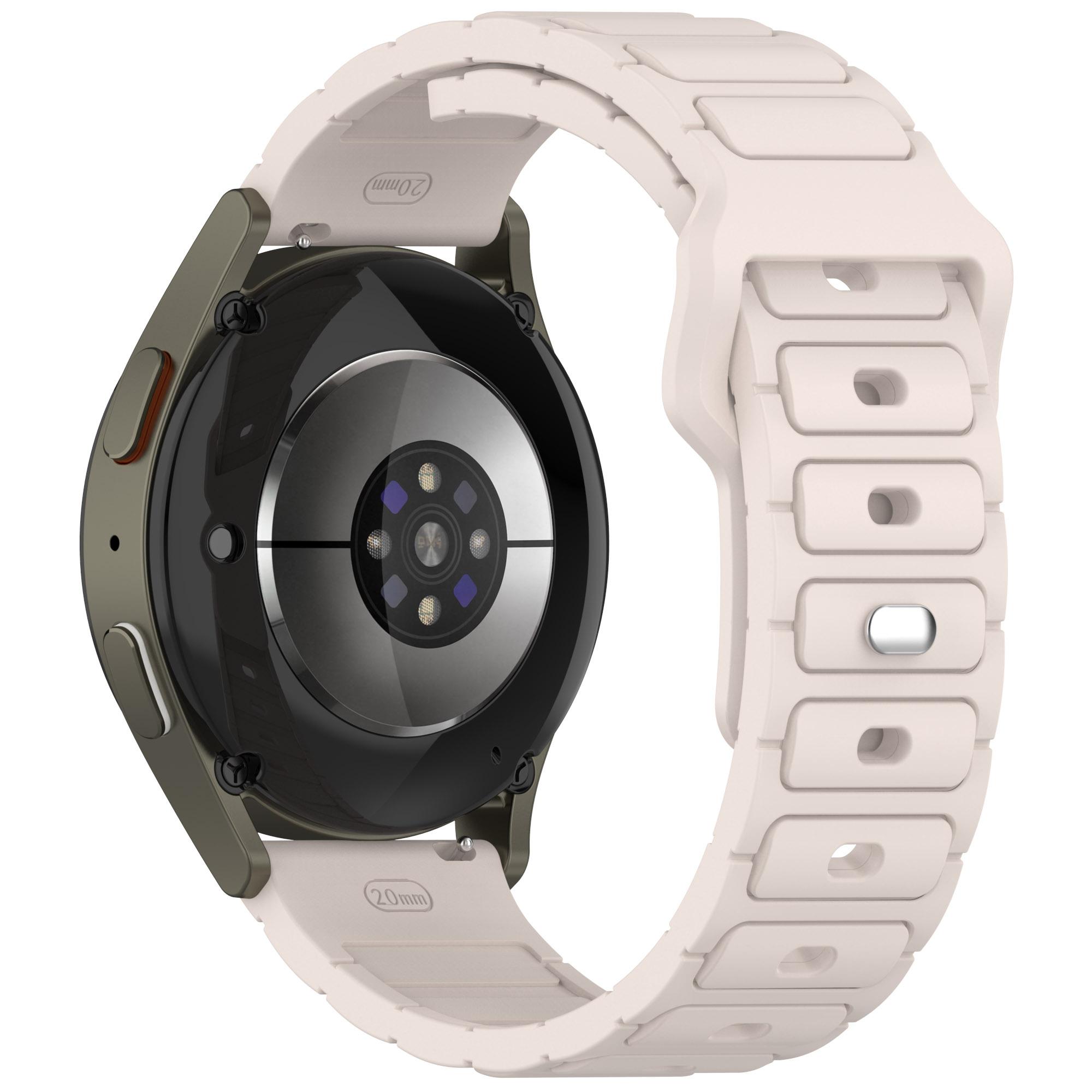 

Silicone Strap for Samsung Galaxy Watch7 44mm 40mm/Watch6 44mm 40mm/Watch6 Classic 47mm 43mm Universal 20mm Watch Band Starlight