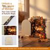 Decorative Baseboard Elf Door Wooden Halloween Decor, 2D Fairy Mouse Miniature Wall Autumn Theme Tale Ornaments Hanging, Rustic Shelf Ornament