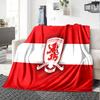 Middlesbrough Football Club Crest Flannel Blanket, Soft Polyester, Modern Design, All-Season for Camping, Travel, Gifts for holidays or birthdays