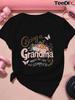 Blumen Großmutter Damen Übergröße Sport Kurzarm T-Shirt