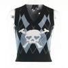 Gothic Skull Print Trui Vest Harajuku Punk Sexy V-hals Mouwloze Copped Tops Grunge Autume Winter Vrouwen Gebreide Tops