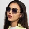 New Sunglasses Ins Style European and American Metal Sunglasses Square Sunglasses Men's and Women's Sunshade Glasses S