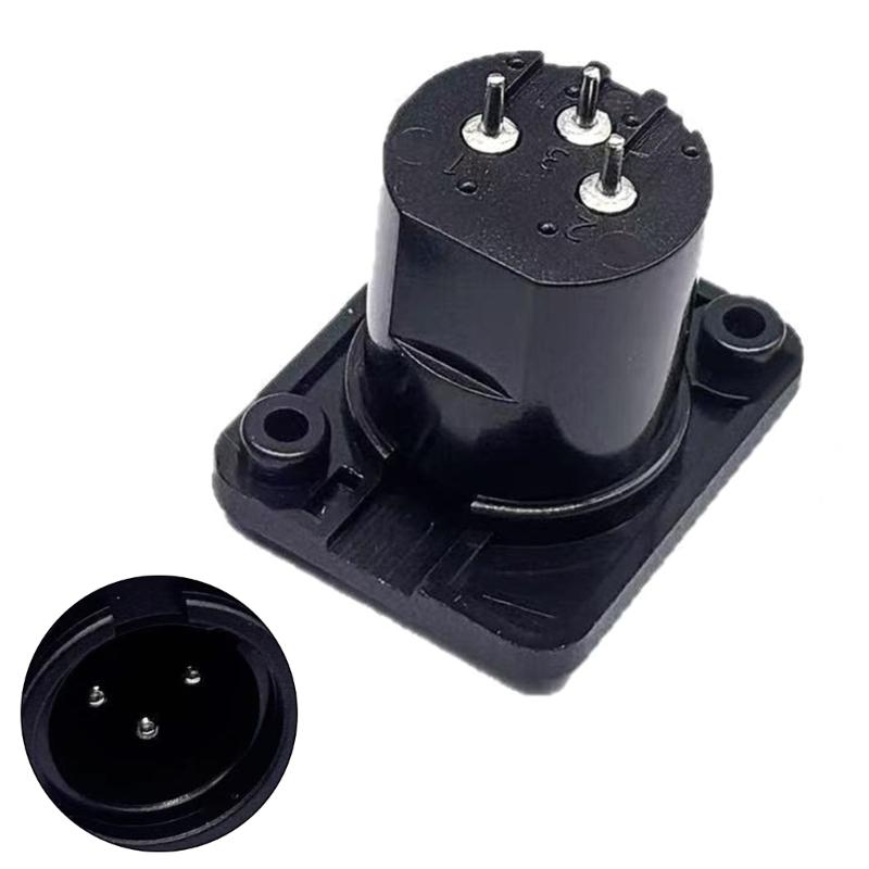 

3Pin XLR Auditory Adapter Straight Terminal Panel Mounted Connector ABS Alloy Shielding Quick Install