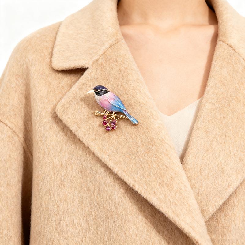 1PC Broche Accessoire Vêtement Minimaliste Émail Élégant Durable Minimaliste Polyvalent-Porter Oiseau Adapté au Quotidien 4x3.5cm