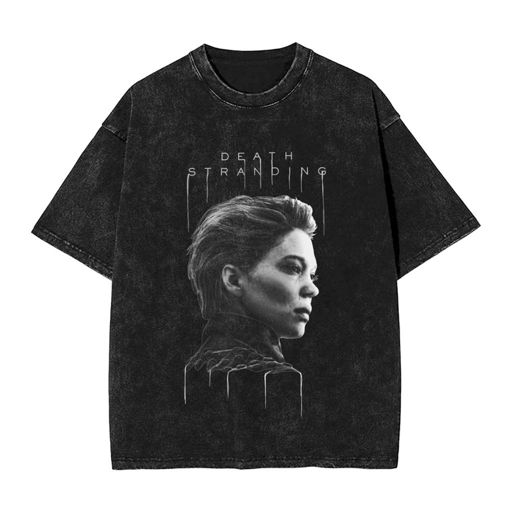 Death Stranding Keeping On Printe T Shirt Harajuku Hip Hop Washed TShirts Men Women Clothing Cotton Short Sleeve Tees Tops